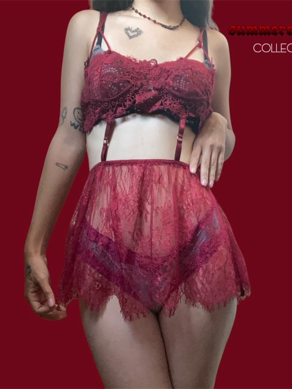 NWT Widow by Dolls Kill Gothic Wine Ill Fated Lovers Lace Set